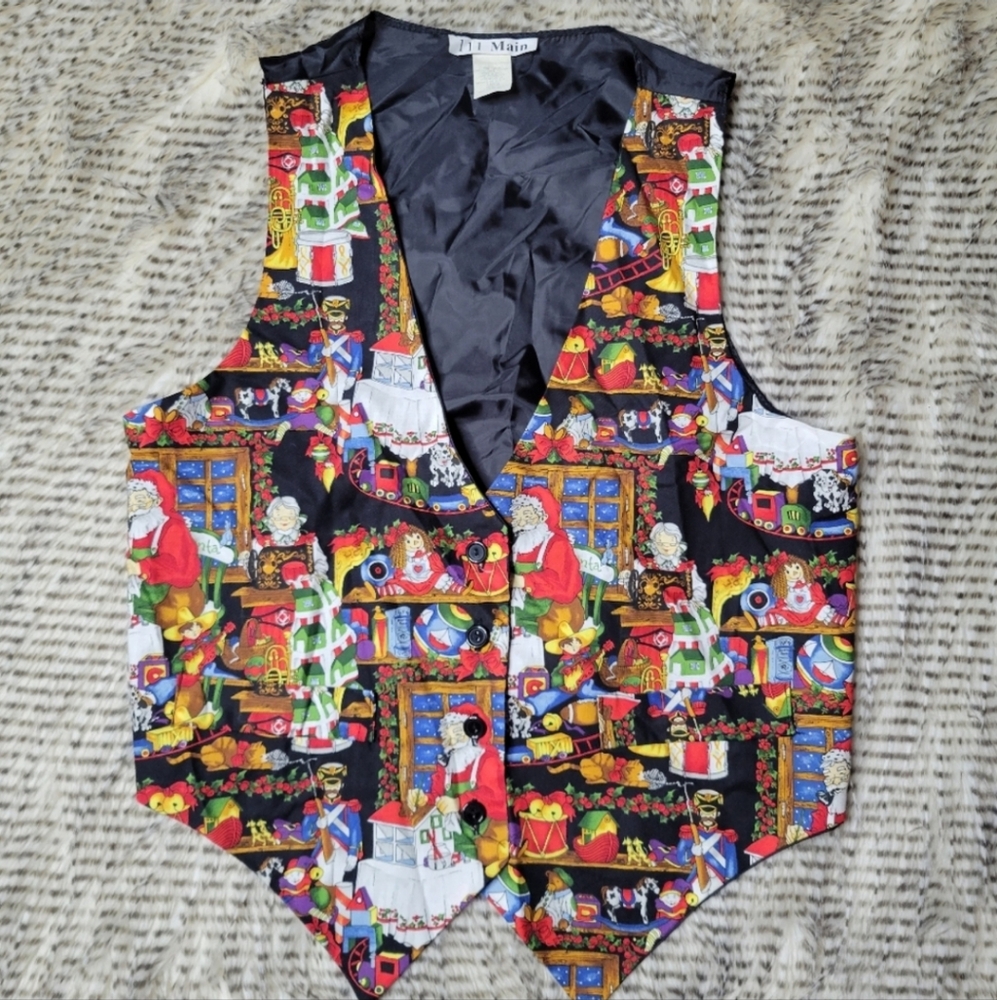 Vintage Santa's Workshop Ugly Christmas/Holiday Vest